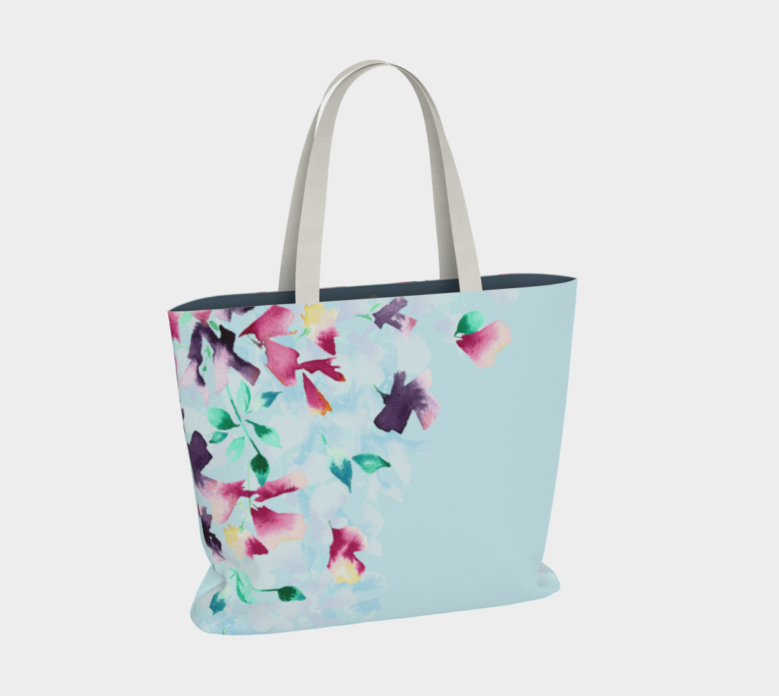 Delphinium Botanical Tote | Spacious Floral Carryall Bag