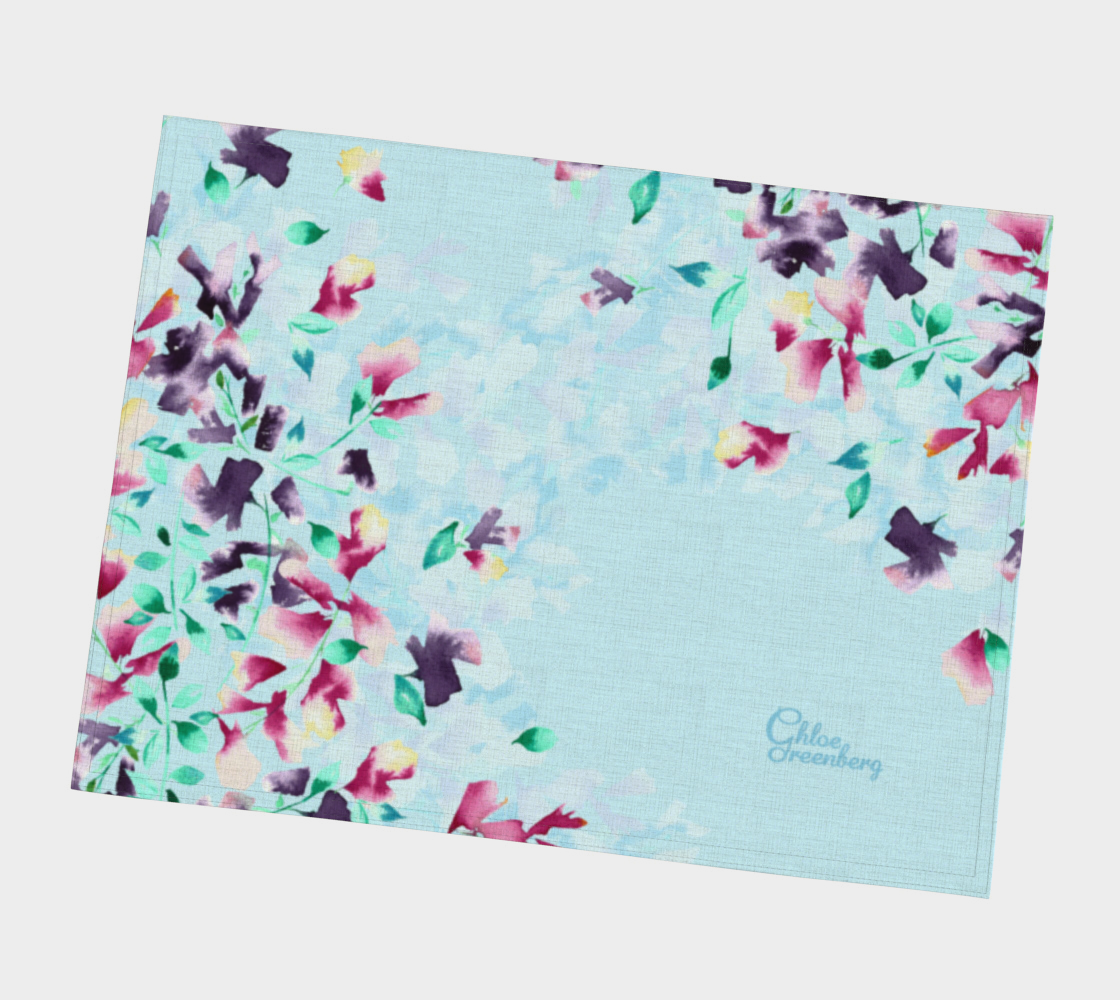 Delphinium Print Cotton Placemat | Elegant Dining Accessory