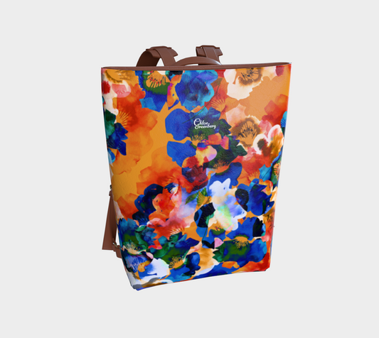 Bright Floral Vegan Leather Travel Backpack | Lightweight, Stylish & Durable