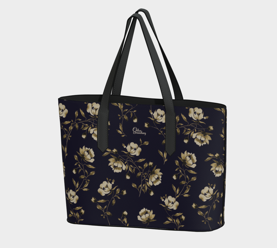 Dark Elegance Vegan Leather Tote | Premium Everyday Work/Travel Bag