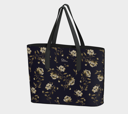 Dark Elegance Vegan Leather Tote | Premium Everyday Work/Travel Bag