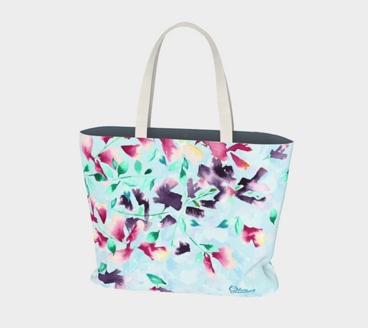 Delphinium Botanical Tote | Spacious Floral Carryall Bag